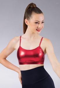 Dames balletdans metallic camisole-stijl riemen gymnastiek skinny bodysuits bh tops dames tanks camis