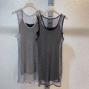 Dames Basic Casual uitgehold zwart satijnen slingjurk Tanks Strass glanzend hol vest Jurken 2-delige set Denim beha Tops Maat S-L