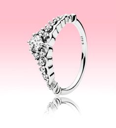Bague de mariage pour femmes CZ Diamond avec boîte d'origine pour 925 Sterling Silver Fairy Tale Tiara Wishbone Ring Engagement Gift4804039