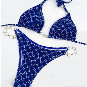 Diseñador de bikini para mujer Traje de baño Mujer Traje de baño de lujo Patrón de color de contraste Bikinis deportivos Conjunto Sexy Trajes de baño con forma de correa transparente Ropa de baño para mujer Tallas grandes