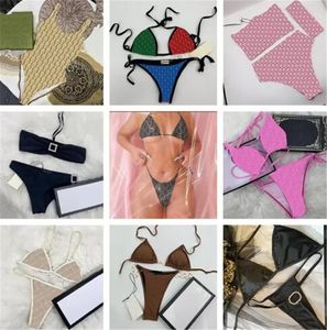 Bikinis para mujer Traje de baño Traje de baño de diamantes de imitación de lujo Traje de baño sexy sin espalda para mujer Traje de baño 20 estilos