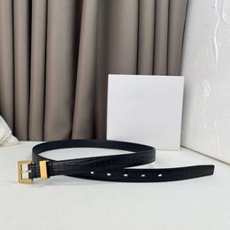 Ceinture en cuir noir pour femmes, boucle carrée en métal doré, ceintures en relief Crocodile, mode slim décontractée