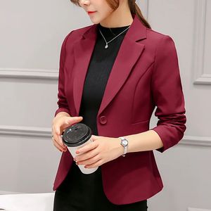 Femmes Blazer rouge à manches longues Blazers poches vestes manteau mince bureau dame veste Femme hauts costume Blazer Femme vestes 240201