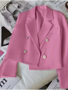 Femmes Blazers Version coréenne Slim Fit Costumes de mode Vestes à manches longues pour Office Lady Femmes Vêtements officiels Manteaux décontractés 240306