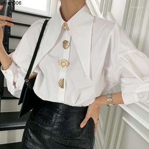 Blouses pour femmes Designer Manches de printemps Chemises blanches Tops Down Collar Top Elegantn68q