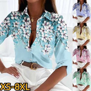 Chemises pour femmes chemises d'automne chemise vintage Nouveau design imprimer top femme sexy blouse en V