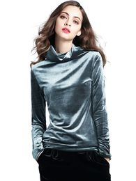 Frauen Blusen Shirts Koreanische Super Vintage Velour Rollkragen Tops Und Herbst Winter Langarm Streetwear Shirt Bluse Frauen 230927