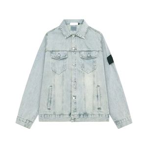 Veste en jean bleu pour femme Col rabattu Bouton Vestes en jean Grande poche Manteau Oversize Jean Manteaux Topstoney Vêtements d'extérieur pour femmes Lavage Revers Manteau de loisirs sauvage W808 #