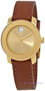 Womens Bold Gold Dail Watch Brown con banda de cuero 30 mm 3600437