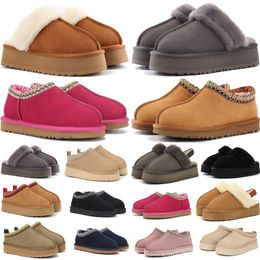 Dameslaarzen Tazz Tasman Slippers Australië designer snowboots mosterdzaad Klassieke ultra mini platformlaarzen Les Petites suède wol Shearling winterschoenen