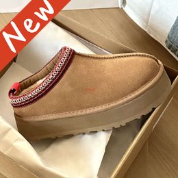 Dameslaarzen Tazz Tasman Slippers Australië designer snowboot mosterdzaad Klassieke ultra mini platformlaarzen Les Petites suède wol Shearling heren winterschoenen