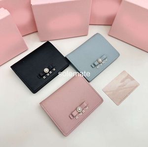 Womens Bow Wallet Korte lederen portemonnees Student Girl Heart Cute Two Fold Money Clip Card Bag Dun draagbaar Veelzijdig