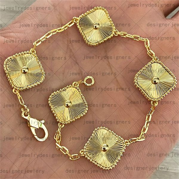bracelet femme charme trèfle à quatre feuilles bracelets bracelets bijoux de créateur or argent métal femmes chaîne unisxe 5 fleurs bracelet doré bijoux de créateur