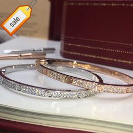 Bracelet femme bracelet couple en or double rangée de diamants bijoux de luxe largeur 5MM processus d'incrustation caché bracelets résistants à la décoloration élevée concepteur pour femmes luxuriou FIS1