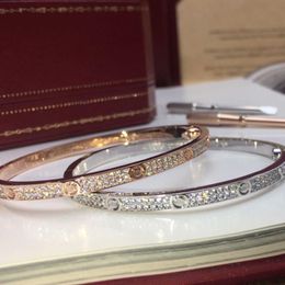 Damesarmband gouden koppel armband Dubbele rij diamanten luxe sieraden breedte 5MM verborgen inlegproces Hoge lichtbestendige armbanden ontwerp Uwtj