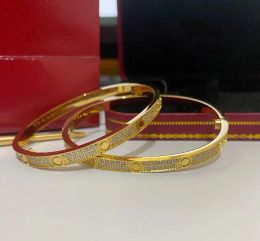 Damesarmband gouden koppelarmband Dubbele rij diamanten luxe sieraden verborgen inlegproces Hoge lichtbestendige armbanden ontwerper voor luxe vrouwen