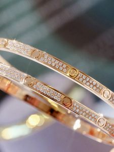 Dames armband gouden koppelpangle dubbele rij diamant diamant luxe sieraden breedte 5 mm verborgen inleg proces hoge fade resistent armbanden ontwerper voor vrouwen bijouxq5