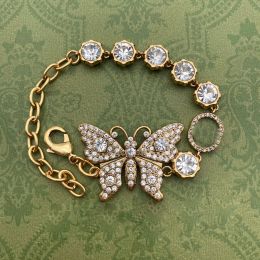 Bracelets pour femmes Mode Or Papillon Pendentifs Collier Designer Bijoux De Luxe Diamants Pendentif Bracelet Dames Colliers Cadeaux De Mariage -3