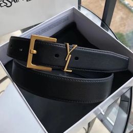 Womens Brand Letters Designer Echte lederen breedte 3cm Tailleband Hoge kwaliteit S Buckle 6 Color 90-115cm Belt voor vrouwen