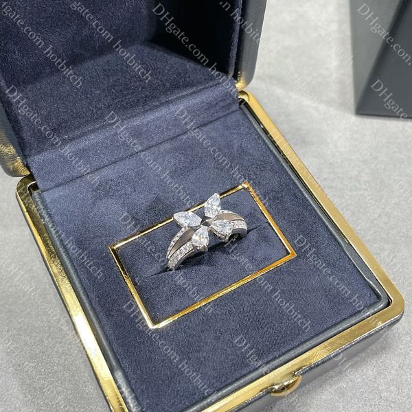 Bague papillon de styliste en diamant pour femmes, bague de fiançailles de luxe, personnalité en argent 925, bijoux de mariage