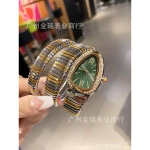 Mujeres Bvlgairs lujo Reloj de diamantes Reloj de pulsera de lujo Reloj Mujeres Seduttori Diseñador de moda Serpenti Serpiente Oval Diamante Incrustaciones Simple Ocio Mujeres EBFL