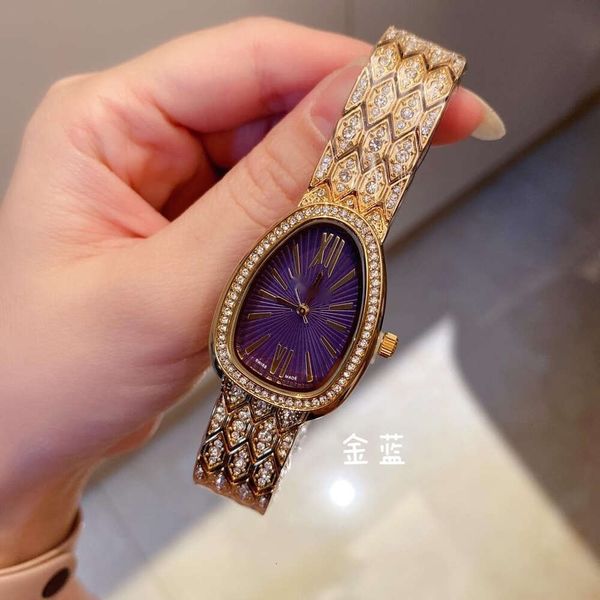 Relojes de lujo Bvlgairs para mujer Diseñador Serpenti Seduttori Reloj para mujer Reloj de pulsera de moda de lujo Cabeza de serpiente Esfera de diamante Cinturón para mujer Banda de acero de aleación Pequeño B2 7IRS