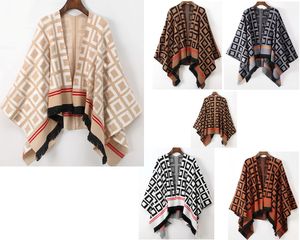 WomenS Cape Classical Womans Cloak With F logo Printed High Quallity Otoño Primavera Invierno Cardigan Design Knitting Top Fringe Unisize 5 Colors -2