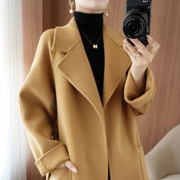 Manteau cachemire femme mode manteau laine double face haut de gamme style tempérament robe femme taille XS-XL