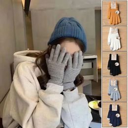 Gants tricotés en cachemire pour femmes, automne-hiver, chauds et épais, pour écran tactile, ski, cyclisme en plein air, 240109