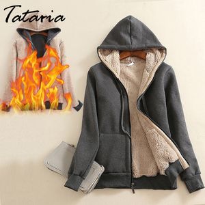 Womens Cashmere Winter Warm Jassen Basic Jacket Mode Dikke Parka Fluwelen Hooded Jas 210514