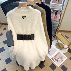 Casual damesjurk Klassieke vintage damessweater gebreid lang modeontwerperkleding volledige letter luxe haute basic en casual jurken