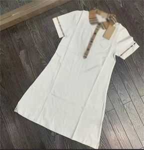 Vestidos casuales para mujer Vestido de algodón para mujer Polos de solapa para mujer Faldas de una pieza Collar Suéter largo suelto Suéter de manga corta Raya que toca fondo Vestido clásico