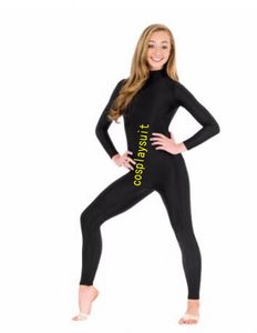 Trajes de Catsuit para mujer, cuello simulado, manga larga, Unitard, cuello alto, negro, gimnasia, Unitard, ropa de baile, cuerpo completo, Lycra, spandex, monos que se pueden personalizar