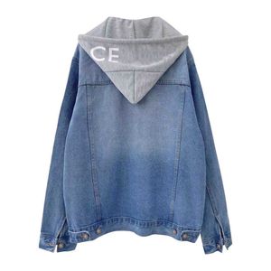 Vestes à capuche pour femmes CE Femme Denim Coups CHEAUX AUTUMNE Spring Style Slim pour Lady Jacket Designer Matel With Button Lettres Classical Clothing E131