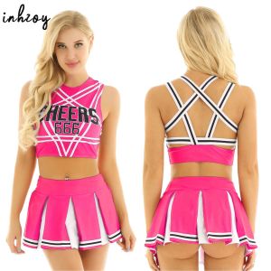 Costume de pom-pom girl pour femmes Sexy Lingerie Cosplay Schoolgirl uniforme pom-pom girl tenues