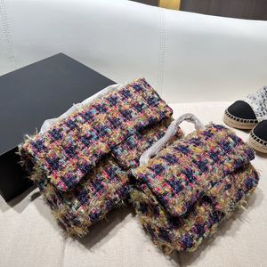 Dames klassieke kleurrijke tweed gewatteerde tassen mini medium ghw crossbody schouderhandtassen met serienummer outdoor sacoche clutch designer portemonnee 20 cm/26 cm