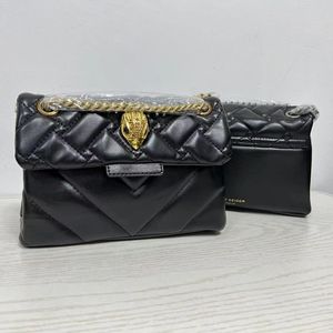 Dames klassieke klep portemonnee regenboogstrepen koppeling tas dame echte lederen draagtas handtas ontwerper ketting schoudertas luxe heren metalen bord satchel crossbody hartzakken