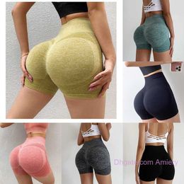 Vêtements pour femmes Honey Hip Yoga Fitness Shorts Taille haute pour femmes Séchage rapide Sans couture Tight Hip Rise Trois parties Femme Pantalon Sports Yoga Sous-vêtements