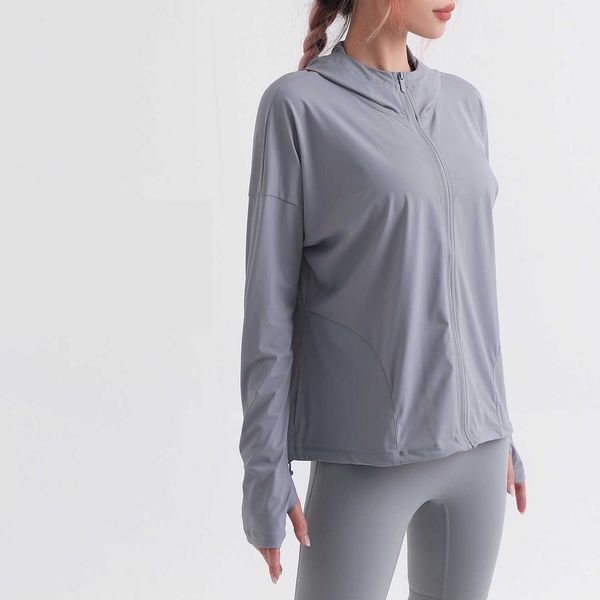 Vêtements pour femmes Vestes Manteaux Vêtements de yoga pour filles Vêtements de protection solaire Course à pied décontractée Veste coupe-vent imperméable à capuche Jogging à séchage rapide