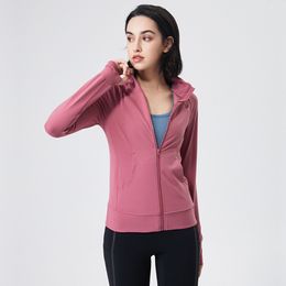 Roupas Femininas Casacos Casacos Jaquetas Outono Inverno Feminino Jaqueta Ioga Fitness Esportes Gola alta com zíper Casual Magro Elástico Respirável Menina joggers