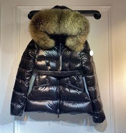 Manteau femme hiver doudoune courte épaisse chaude grande fourrure veste d'hiver femme Parka à capuche brillant manteau court manteau cintré