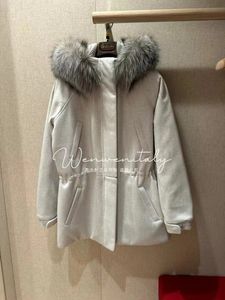 Damesjassen Herfst- en winterloro piana Grey Fox Wool Cashmere Coat