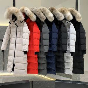 abrigos para mujer chaqueta acolchada de diseñador abrigo de mujer abrigo acolchado para mujer mística canadiense piel de coyote invierno engrosado parka extra larga para mujer abrigos de plumas de ganso