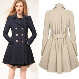 Women's Trench Coats Womens Lente Herfst Double Breasted Long Coat Slim Fit Overjas Regenjas Windbreaker Vrouw