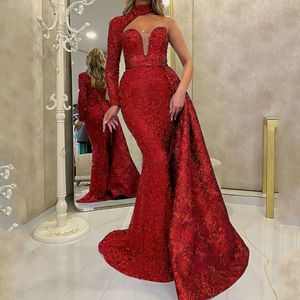 Damescocktailjurken Vintage Halterneck Een schouder Lange mouw Backless Glitter Sparkly Pargin Dress Elegant Party 240408