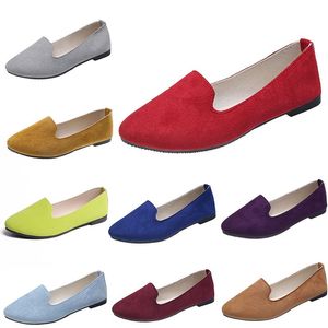 Zapatos casuales cómodos para mujer Entrenador Naranja Negro Rojo Amarillo Púrpura Verde Melocotón Púrpura Rosa Zapatillas de deporte al aire libre Tendencias Señoras Planas Slip Trabajo Zapato de maternidad A036