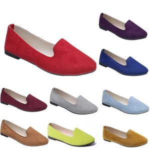 Zapatos casuales cómodos para mujer Entrenador Naranja Negro Rojo Amarillo Púrpura Verde Melocotón Púrpura Rosa Zapatillas de deporte al aire libre Tendencias Señoras Planas Slip Trabajo Zapato de maternidad A064