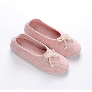 Womens Cosy Slipper Lichtgewicht Huis Schoenen Katoen Knit Ballerina Slippers met Indoor Anti-Skid Rubber Sole 211110