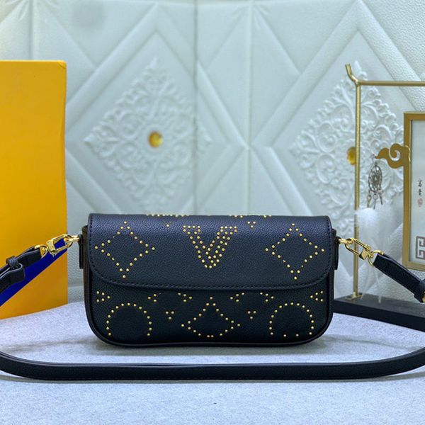 Bolso cruzado para mujer Liu Nai Grano Arroz Cuero de vaca Diseñador Cadena Monogramas Bolso Bolso de un solo hombro Estilo Flip de lujo Bolso cuadrado pequeño Cartera cruzada para tarjetas