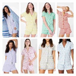 Dames schattig roller konijn pyjama's y2k aap geprefabriceerd printing 2-delige pyjama set shirt met korte mouwen pj shorts set casual slijtage 240301